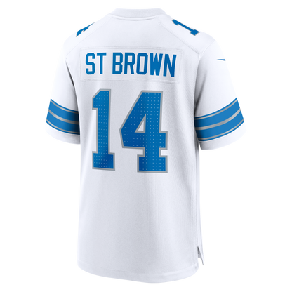 Men's Detroit Lions Amon-Ra St. Brown Nike White Game Jersey