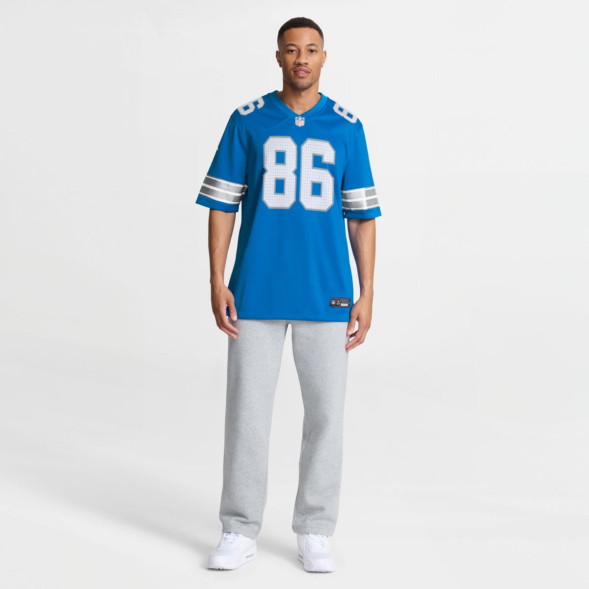 Men's Detroit Lions Anthony Firkser Nike Blue Team Game Jersey