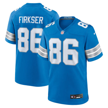 Men's Detroit Lions Anthony Firkser Nike Blue Team Game Jersey