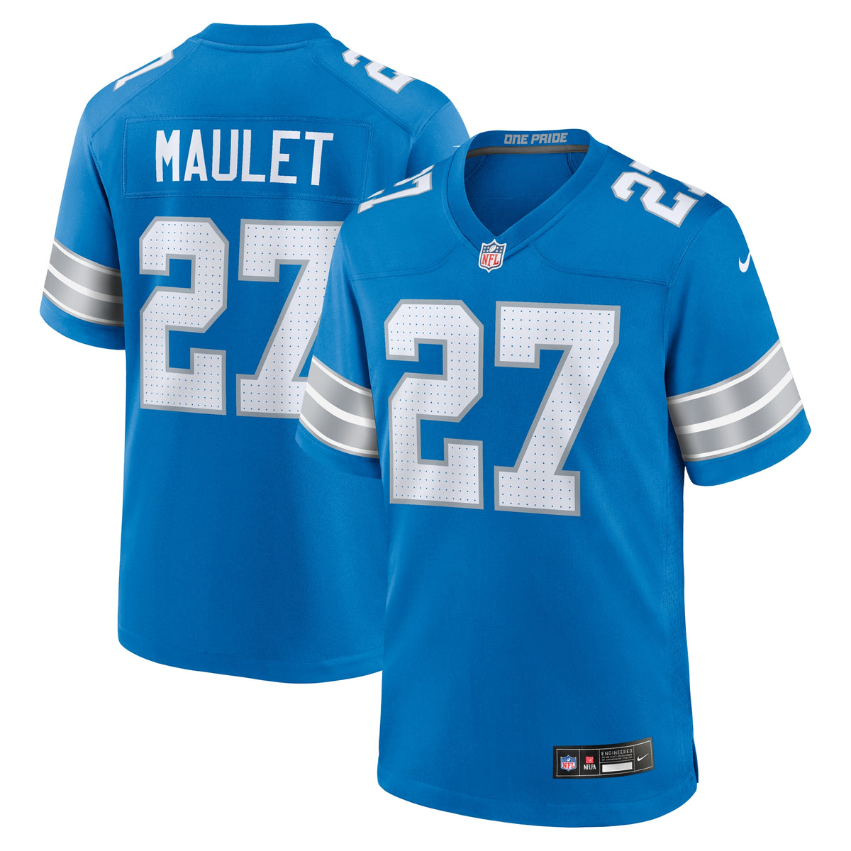 Men's Detroit Lions Arthur Maulet Nike Blue Team Game Jersey