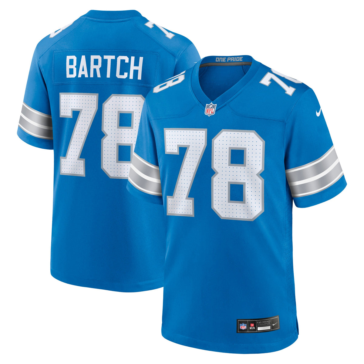 Men's Detroit Lions Ben Bartch Nike Blue Team Game Jersey