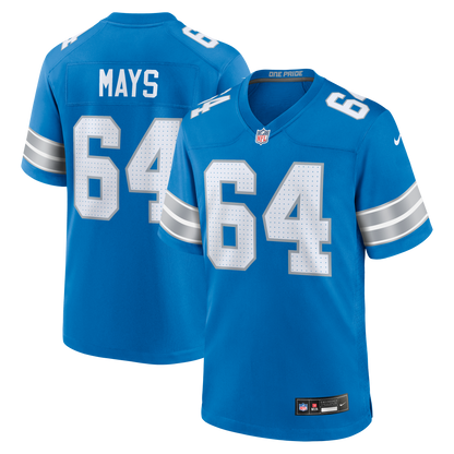 Men's Detroit Lions Cade Mays Nike Blue Team Game Jersey