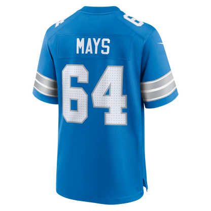 Men's Detroit Lions Cade Mays Nike Blue Team Game Jersey