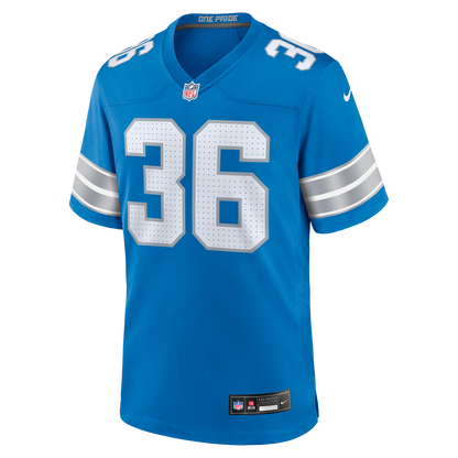 Men's Detroit Lions Chuck Clark Nike Blue Team Game Jersey