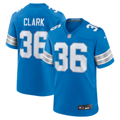 Men's Detroit Lions Chuck Clark Nike Blue Team Game Jersey