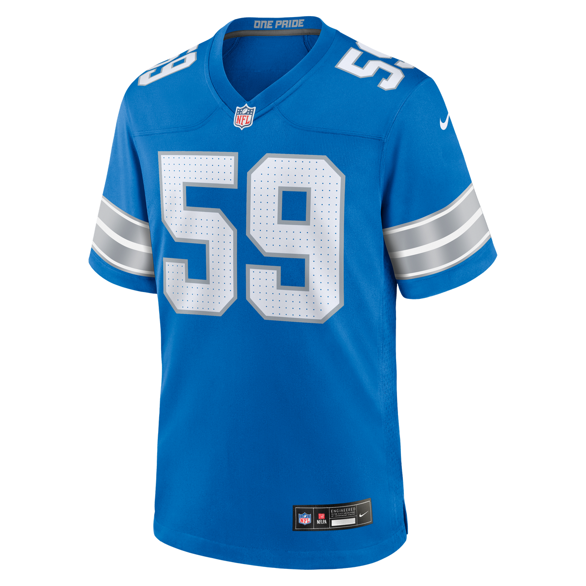 Men's Detroit Lions Giovanni Manu Nike Blue Team Game Jersey