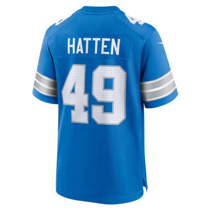 Men's Detroit Lions Hogan Hatten Nike Blue Game Jersey