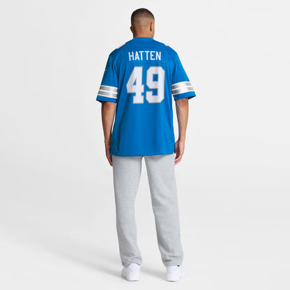 Men's Detroit Lions Hogan Hatten Nike Blue Game Jersey