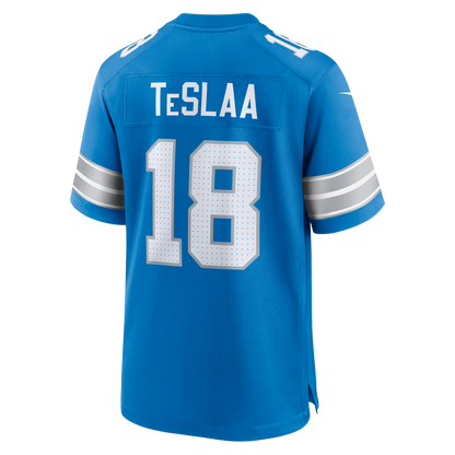Men's Detroit Lions Isaac TeSlaa Nike Blue Game Player Jersey
