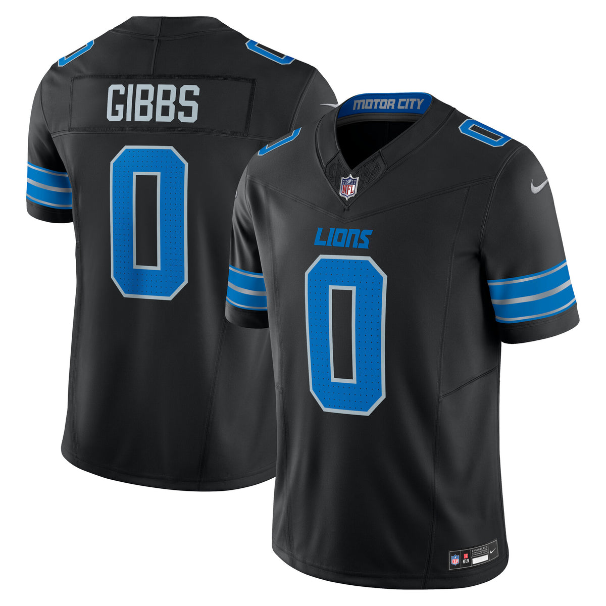 Men's Detroit Lions Jahmyr Gibbs Nike Black 2nd Alternate Vapor F.U.S.E. Limited Jersey