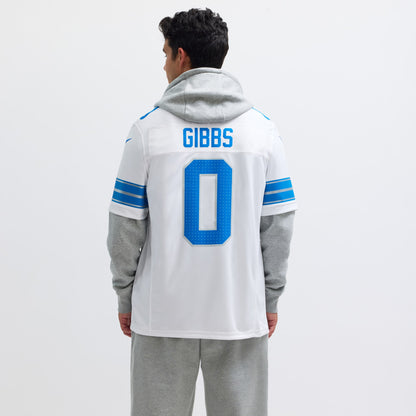 Men's Detroit Lions Jahmyr Gibbs Nike White Vapor F.U.S.E. Limited Jersey
