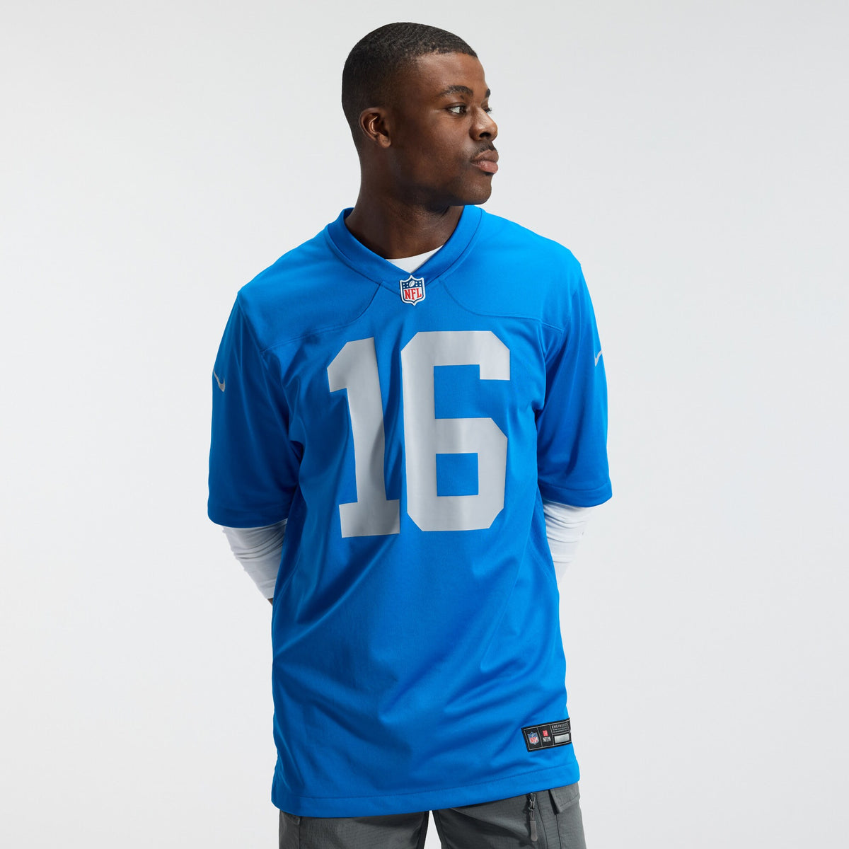 Men's Detroit Lions Jared Goff Nike Blue Alternate Game Jersey