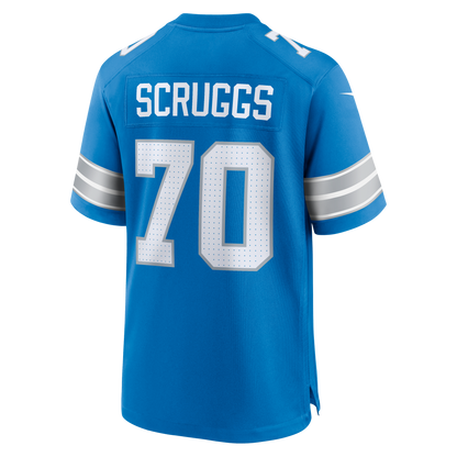 Men's Detroit Lions Juice Scruggs Nike Blue Team Game Jersey