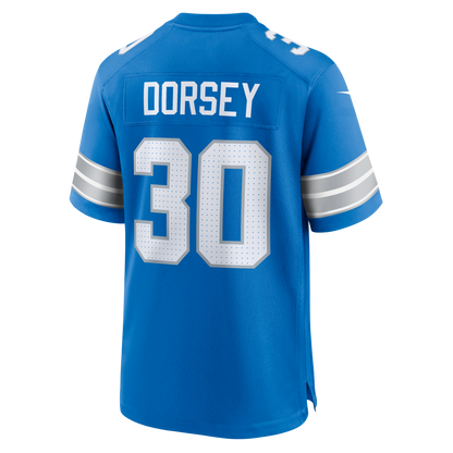 Men's Detroit Lions Khalil Dorsey Nike Blue Team Game Jersey