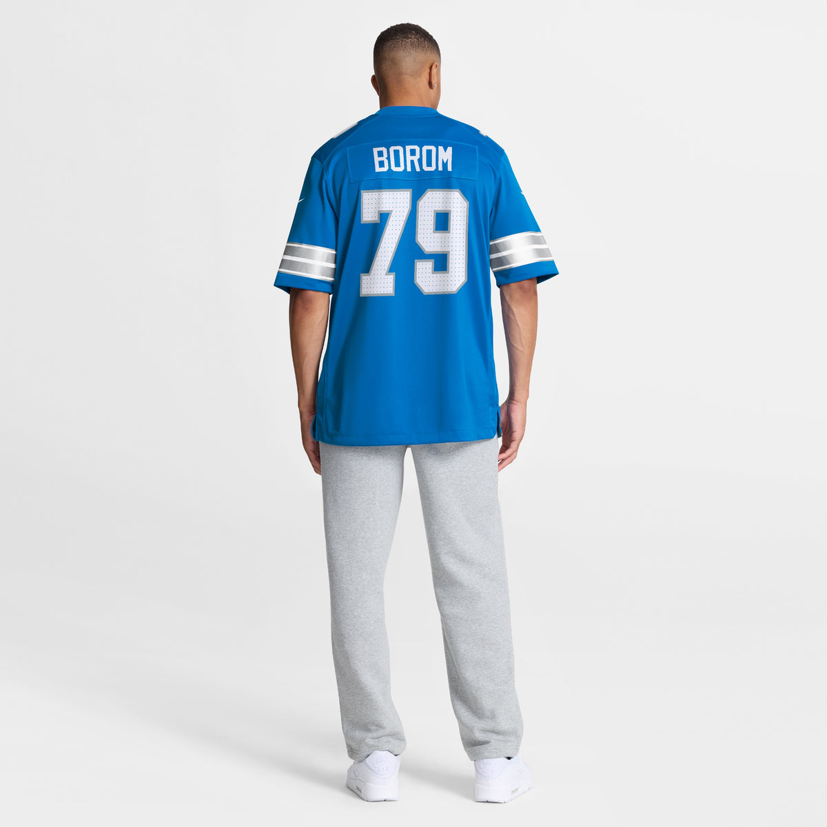 Men's Detroit Lions Larry Borom Nike Blue Team Game Jersey