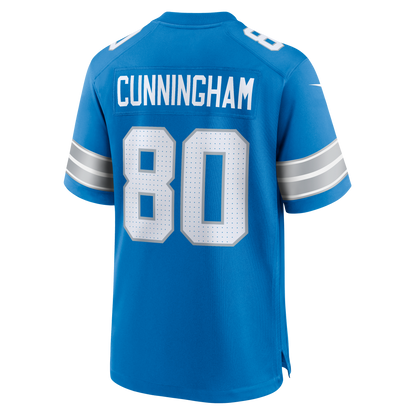 Men's Detroit Lions Malik Cunningham Nike Blue Team Game Jersey