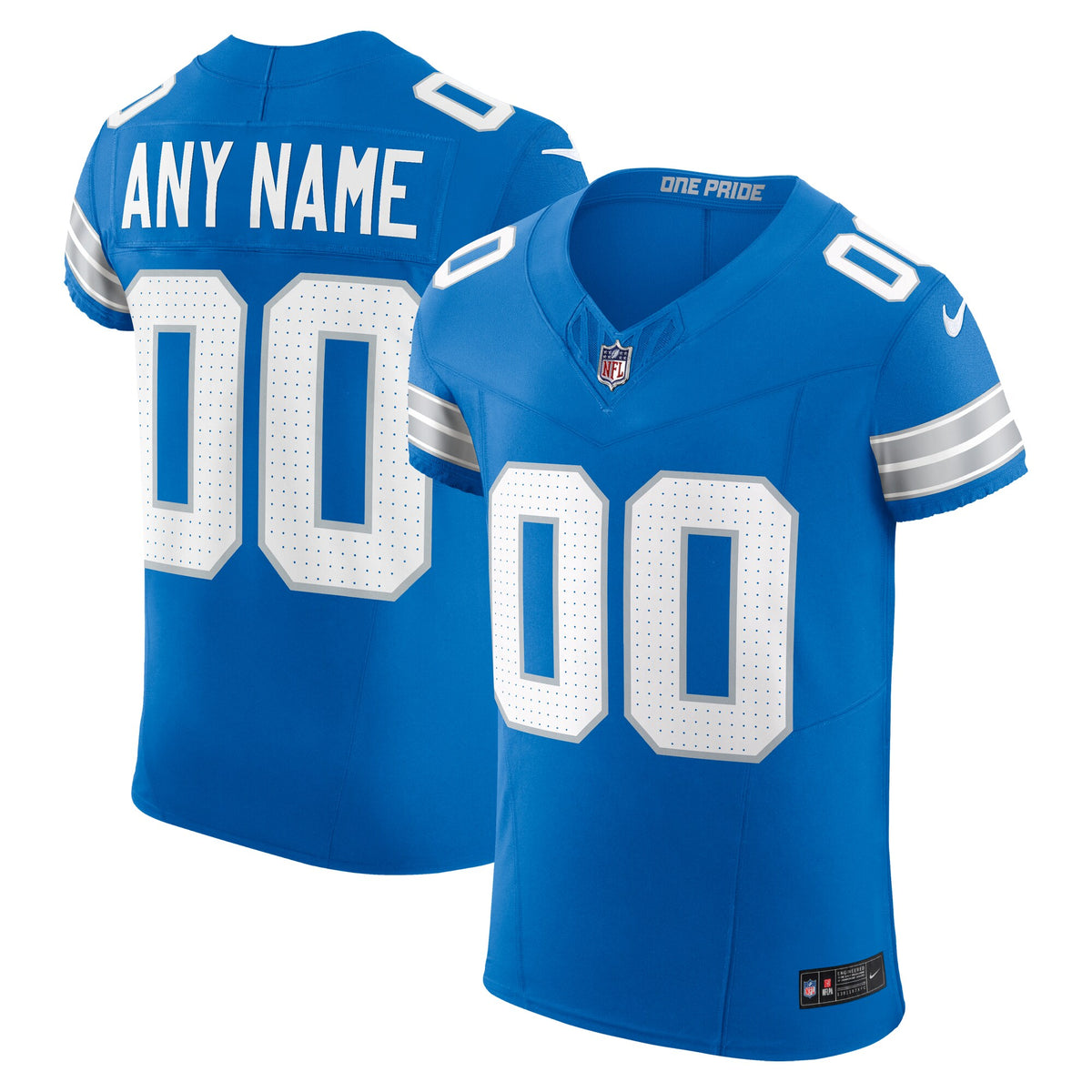 Men's Detroit Lions Nike Blue Team Vapor F.U.S.E. Elite Custom Jersey