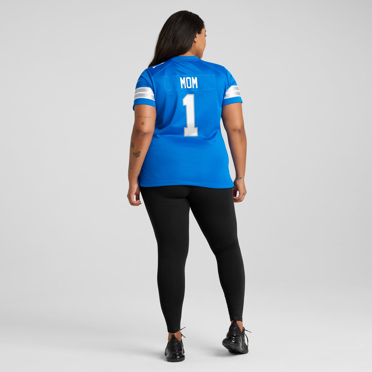 Men's Detroit Lions Number 1 Mom Nike Blue Game Jersey
