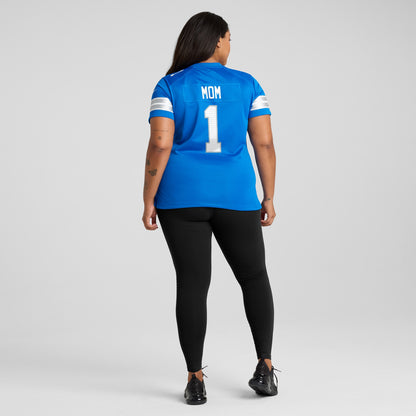 Men's Detroit Lions Number 1 Mom Nike Blue Game Jersey