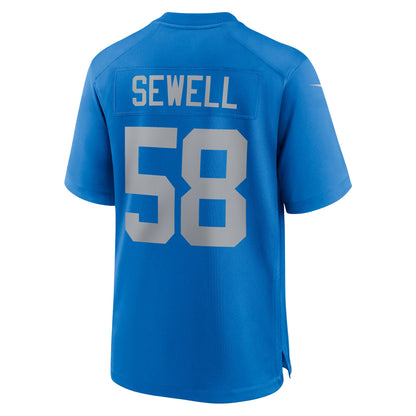 Men's Detroit Lions Penei Sewell Nike Blue Alternate Game Jersey
