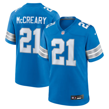 Men's Detroit Lions Roger McCreary Nike Blue Team Game Jersey