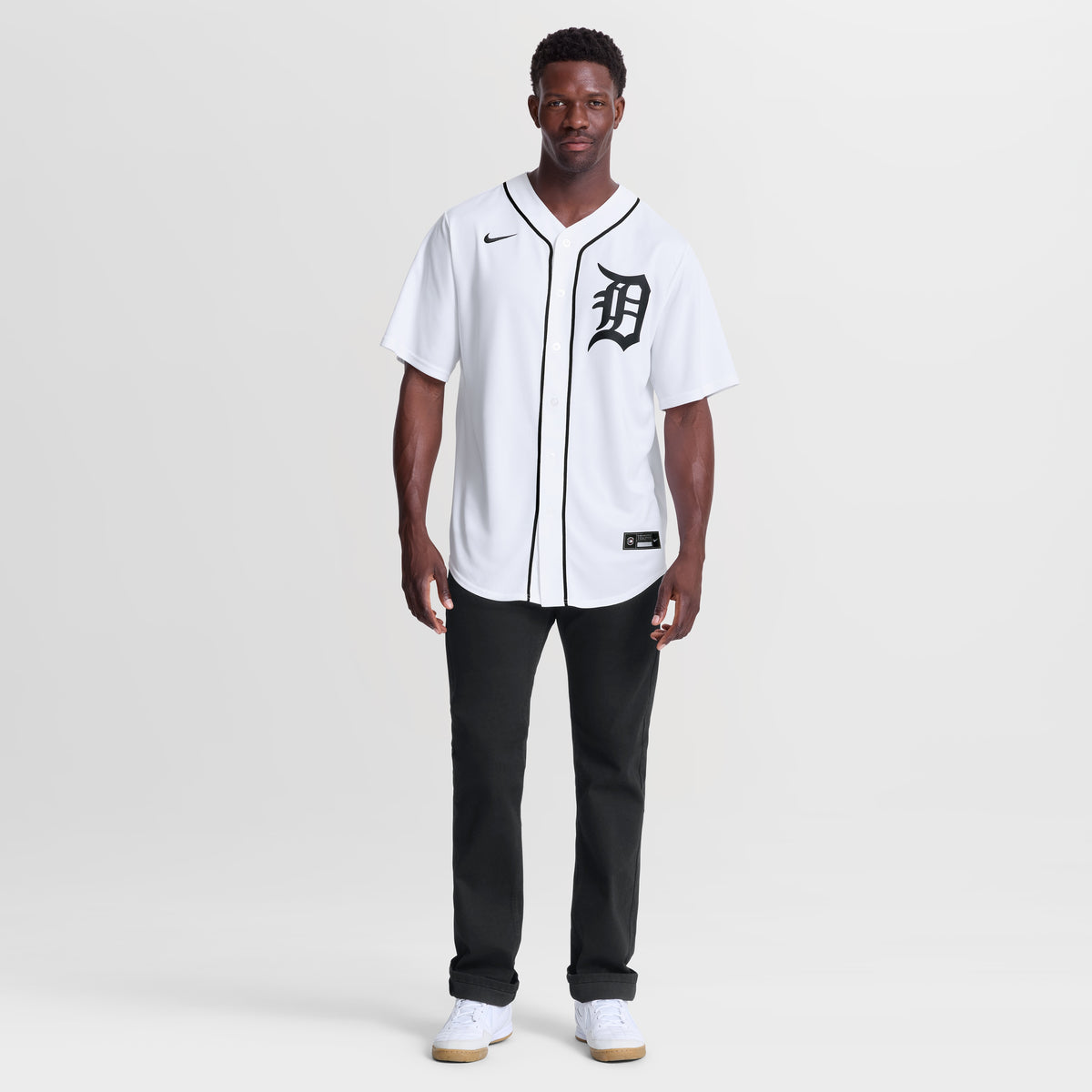 Men's Detroit Tigers Javier Bí¡ez Nike White Home Replica Jersey