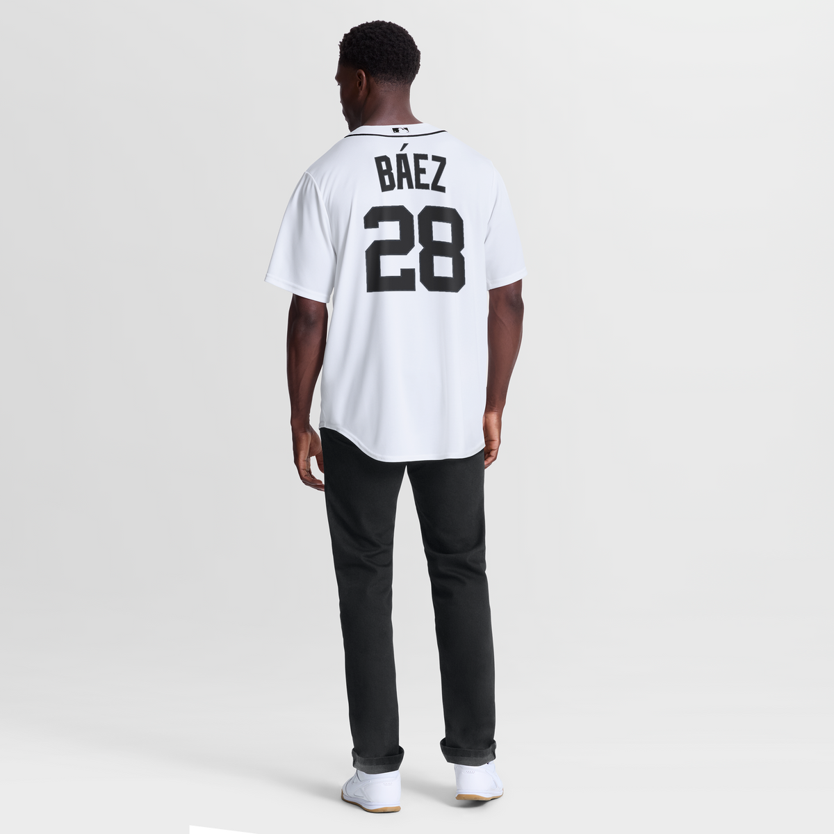Men's Detroit Tigers Javier Bí¡ez Nike White Home Replica Jersey