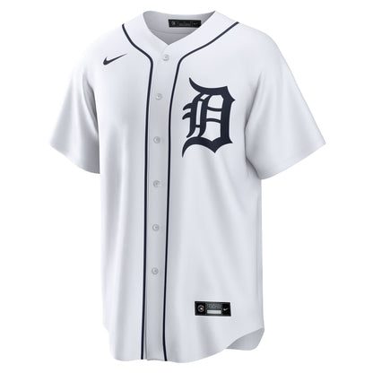 Men's Detroit Tigers Javier Baez Nike White Home Replica Player Jersey