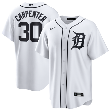 Men's Detroit Tigers Kerry Carpenter Nike White Home Replica Jersey