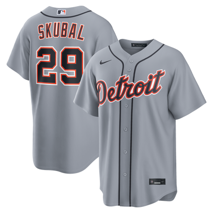 Men's Detroit Tigers Tarik Skubal Nike Gray Road Replica Jersey