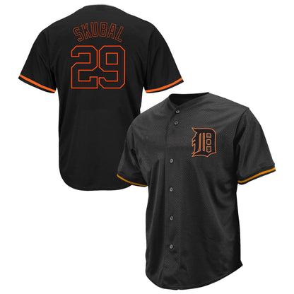 Men's Detroit Tigers Tarik Skubal Profile Black Big & Tall Pop Fashion Jersey