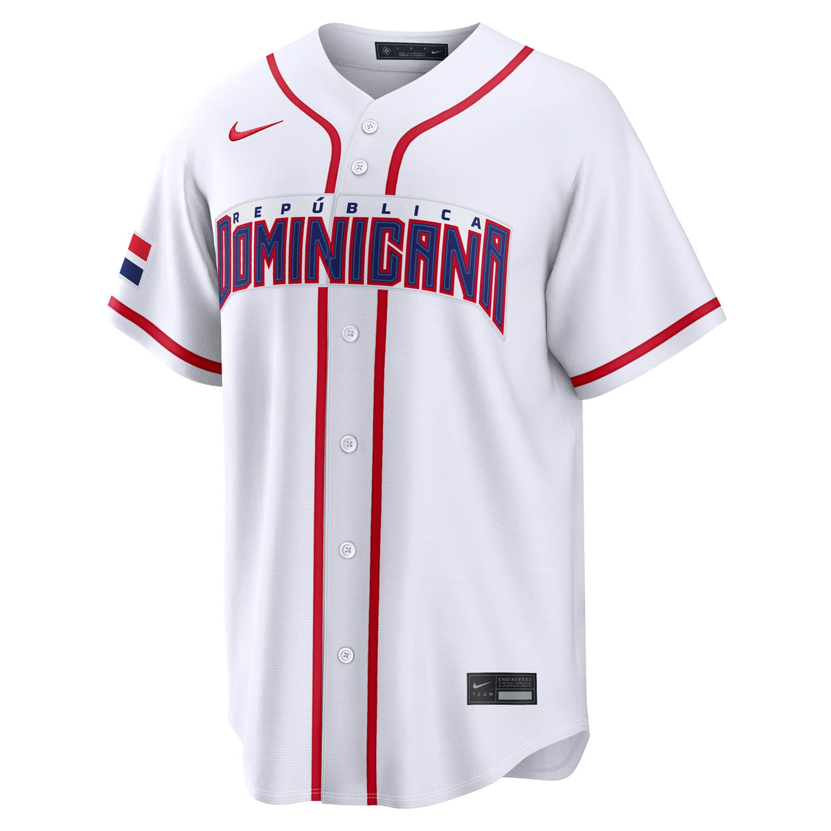 Men's Dominican Republic Baseball Junior Caminero Nike White 2026 World Baseball Classic Home Stadium Jersey
