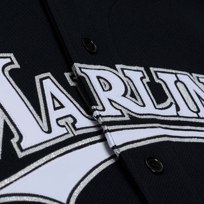 Men's Florida Marlins Miguel Cabrera Mitchell & Ness Black 2003 Cooperstown Mesh Batting Practice Button-Up Jersey