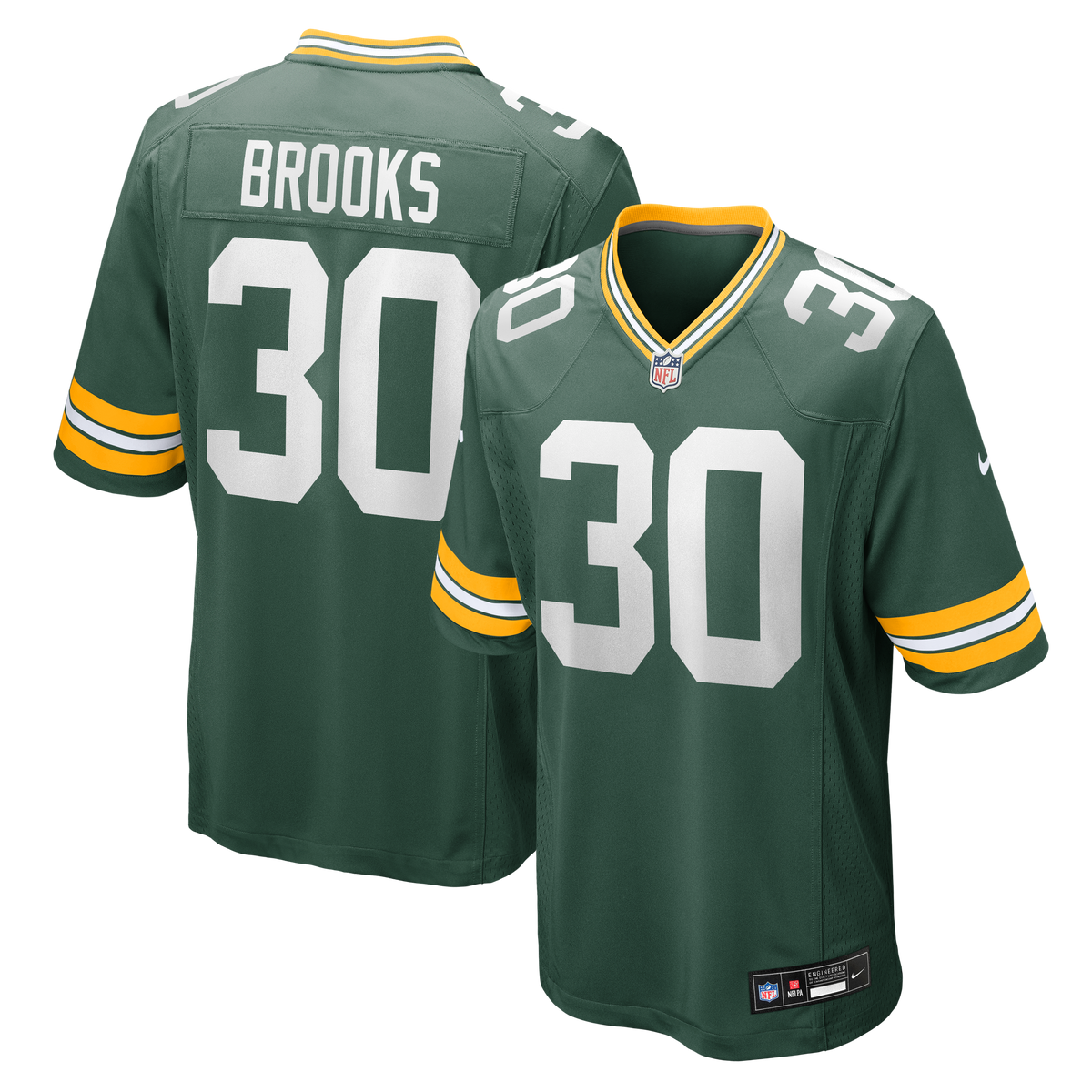 Men's Green Bay Packers Chris Brooks Nike Green Team Game Jersey