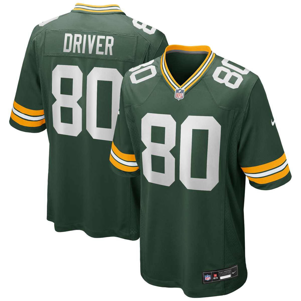 Men's Green Bay Packers Donald Driver Nike Green Game Retired Player Jersey