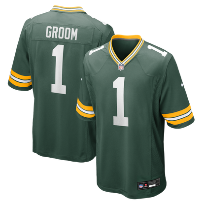 Men's Green Bay Packers Number 1 Groom Nike Green Game Jersey