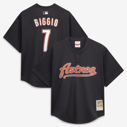 Men's Houston Astros Craig Biggio Mitchell & Ness Black Authentic Batting Practice Jersey