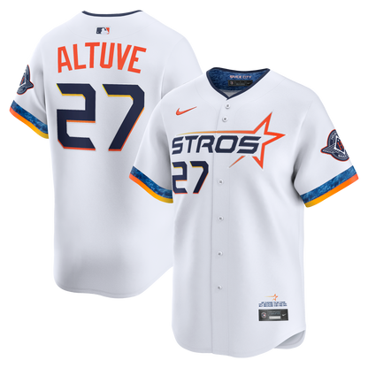Men's Houston Astros Jose Altuve Nike White 2025 City Connect Limited Player Jersey