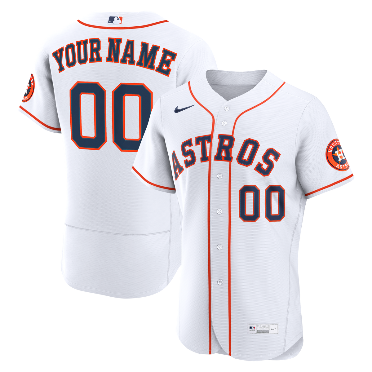 Men's Houston Astros Nike White Home Authentic Custom Jersey