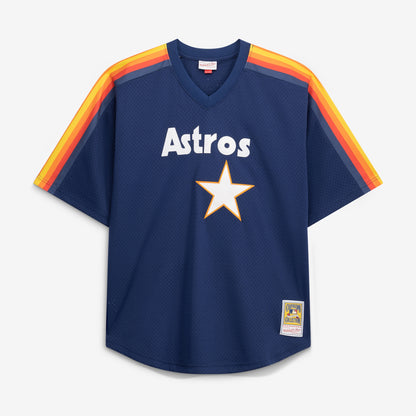 Men's Houston Astros Nolan Ryan Mitchell & Ness Navy Cooperstown Collection Big & Tall Mesh Batting Practice Jersey