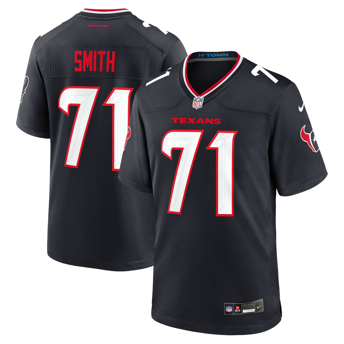 Men's Houston Texans Braden Smith Nike Navy Team Game Jersey