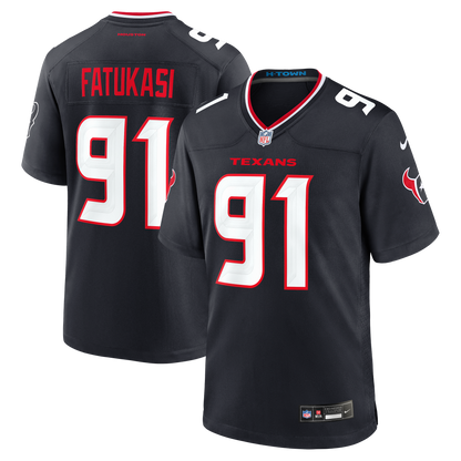 Men's Houston Texans Folorunso Fatukasi Nike Navy Team Game Jersey