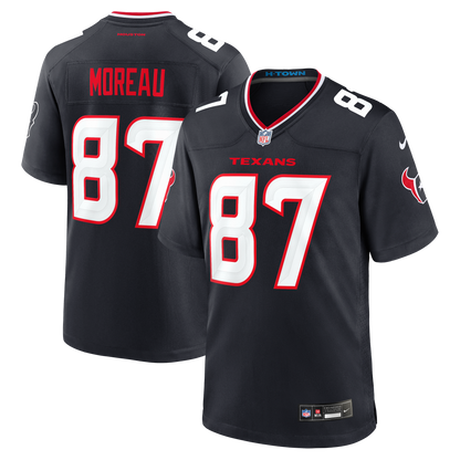 Men's Houston Texans Foster Moreau Nike Navy Team Game Jersey