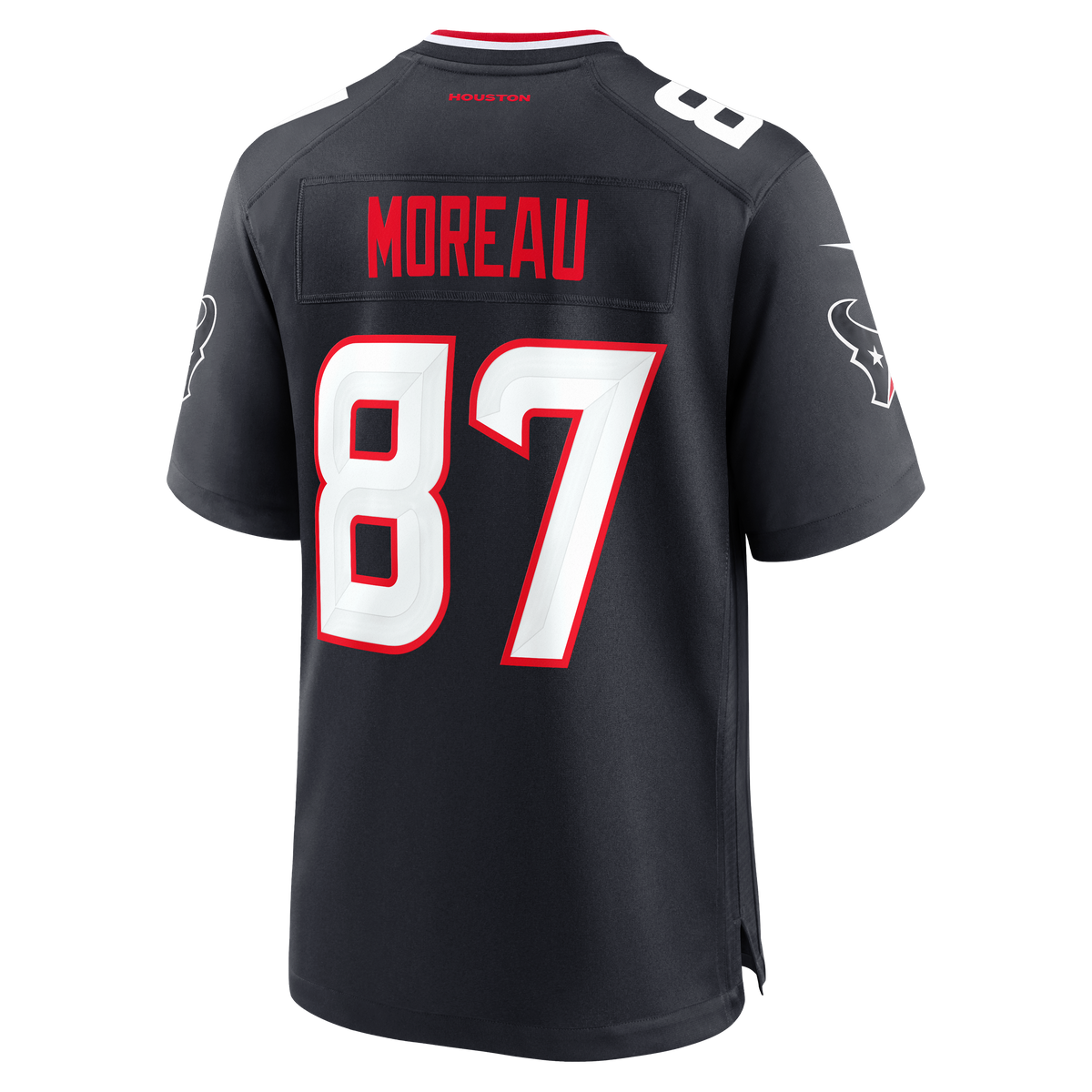 Men's Houston Texans Foster Moreau Nike Navy Team Game Jersey