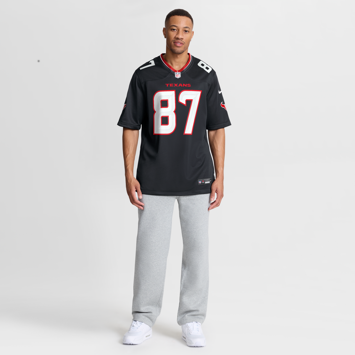 Men's Houston Texans Foster Moreau Nike Navy Team Game Jersey