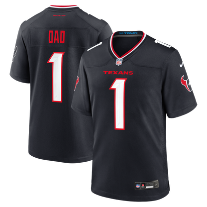 Men's Houston Texans Nike Navy #1 Dad Game Jersey