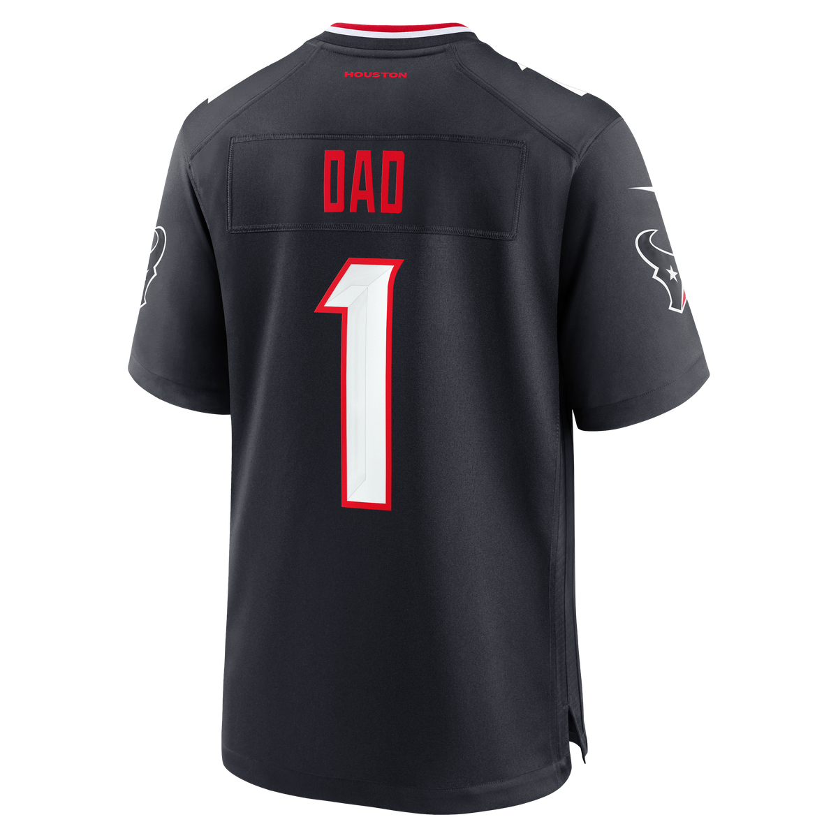 Men's Houston Texans Nike Navy #1 Dad Game Jersey