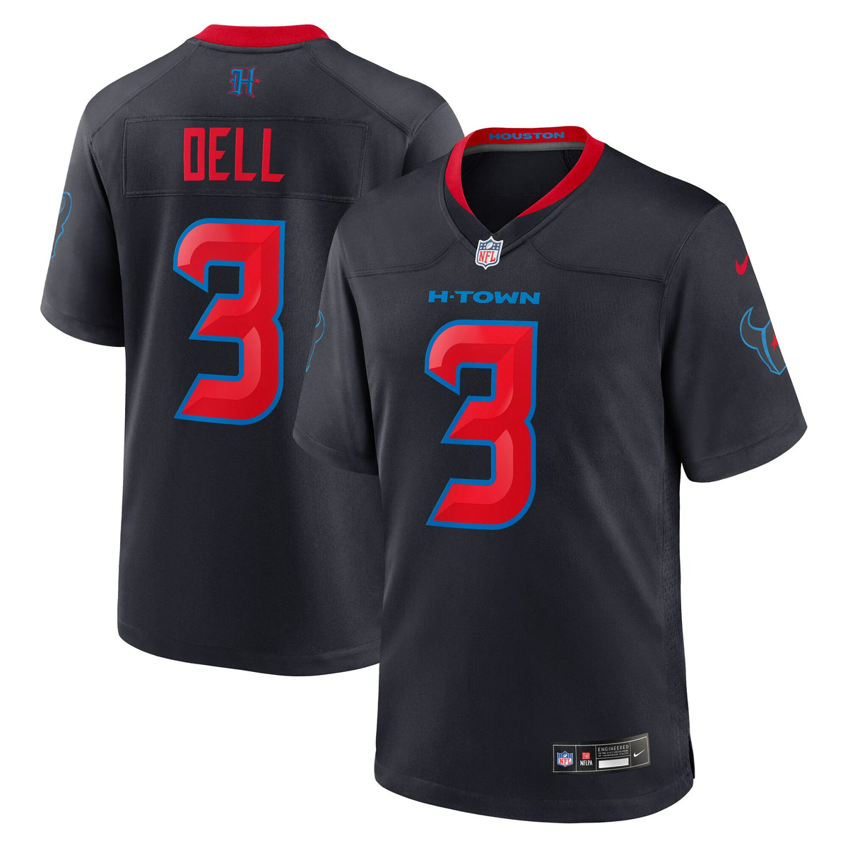 Men's Houston Texans Tank Dell Nike Navy 2nd Alternate Game Jersey