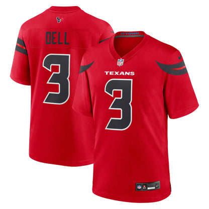 Men's Houston Texans Tank Dell Nike Red Alternate Game Jersey