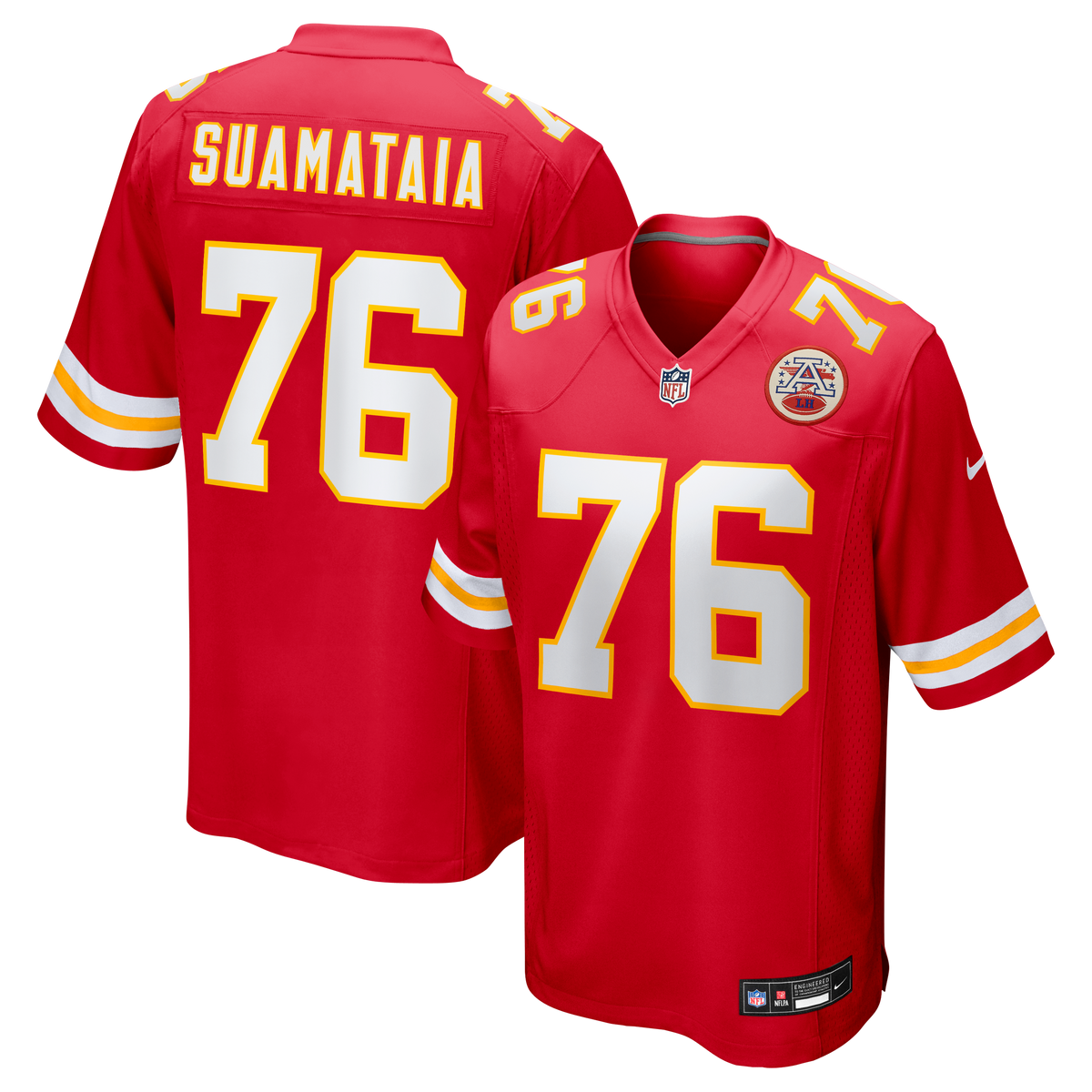 Men's Kansas City Chiefs Kingsley Suamataia Nike Red Game Jersey